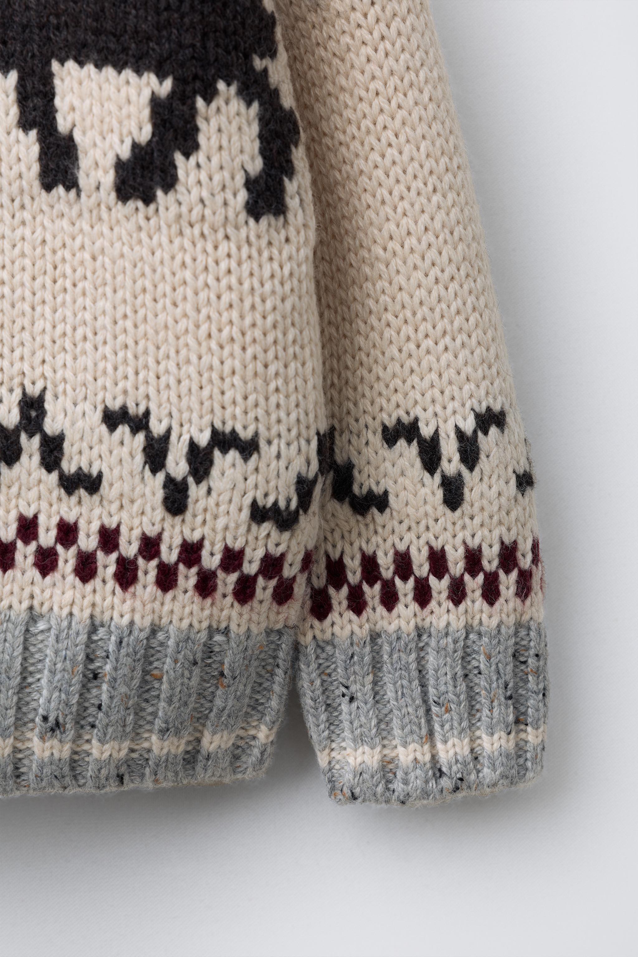 REINDEER KNIT CARDIGAN WITH WOOL